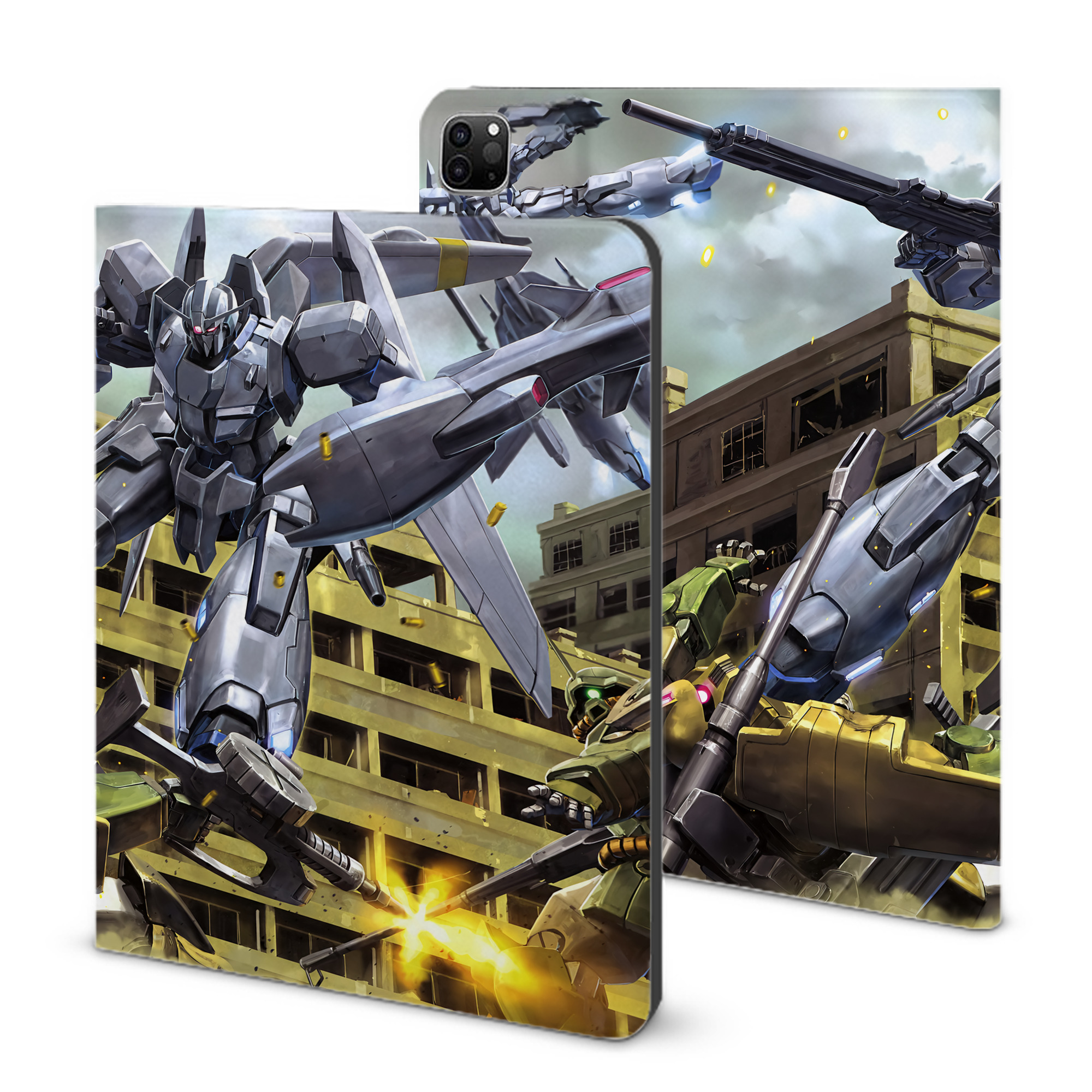 （画像用） 機動戦士ガンダム Mobile Suit Gundam IPad ケース ブック型 PUレザー TPU 耐衝撃 軽量 薄型 ペン収納なし 全面保護 IPad 各モデル対応
